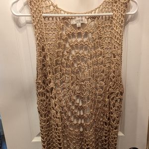 Tan Umgee crochet duster